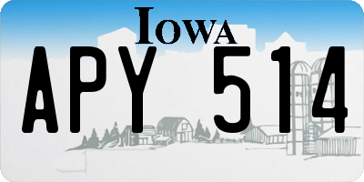 IA license plate APY514