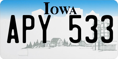 IA license plate APY533