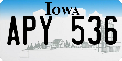 IA license plate APY536