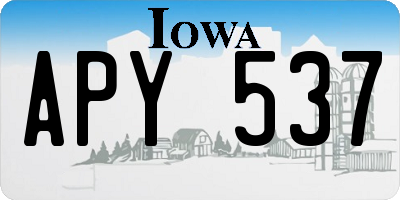IA license plate APY537