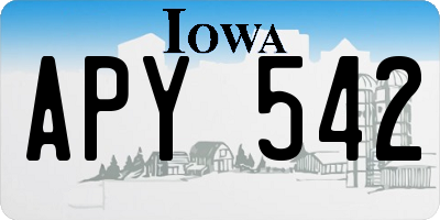 IA license plate APY542