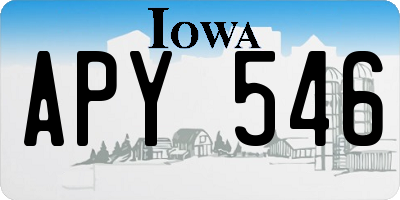 IA license plate APY546