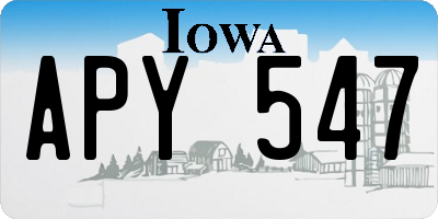 IA license plate APY547