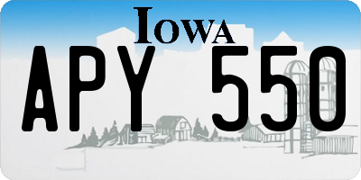 IA license plate APY550