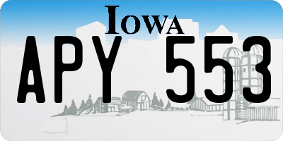 IA license plate APY553