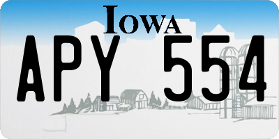 IA license plate APY554