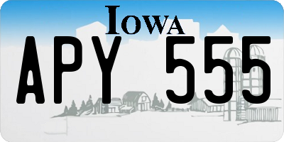 IA license plate APY555