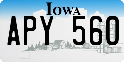 IA license plate APY560