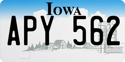 IA license plate APY562