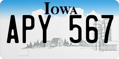 IA license plate APY567