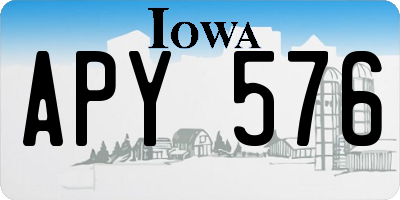 IA license plate APY576