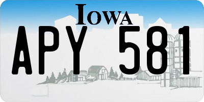 IA license plate APY581