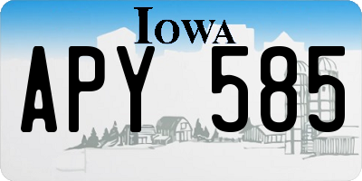 IA license plate APY585