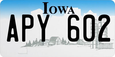IA license plate APY602