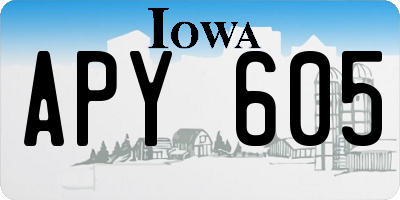 IA license plate APY605