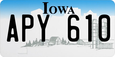 IA license plate APY610