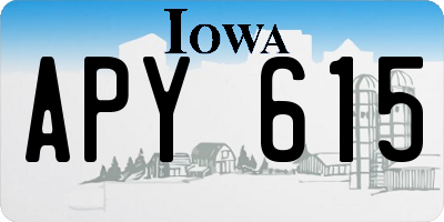 IA license plate APY615