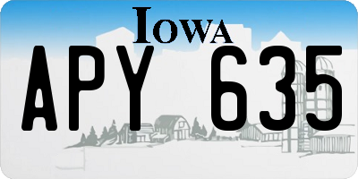 IA license plate APY635