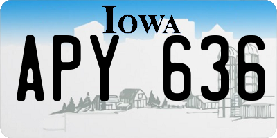 IA license plate APY636