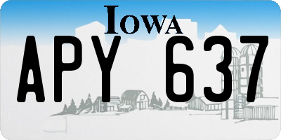 IA license plate APY637