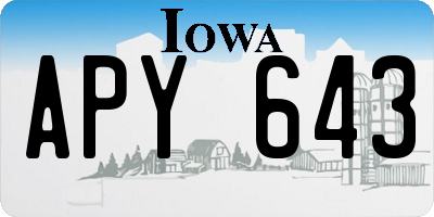 IA license plate APY643
