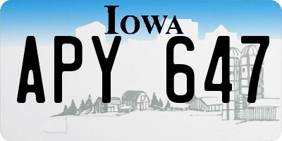 IA license plate APY647