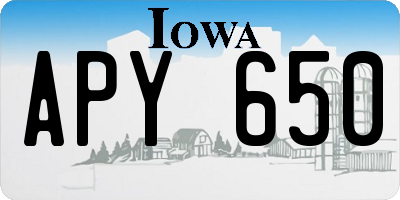 IA license plate APY650