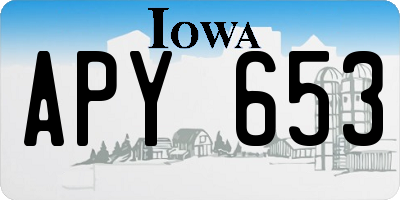 IA license plate APY653