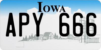 IA license plate APY666