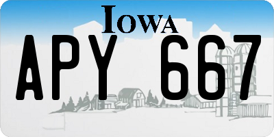 IA license plate APY667