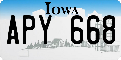 IA license plate APY668