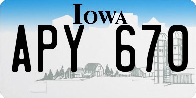 IA license plate APY670