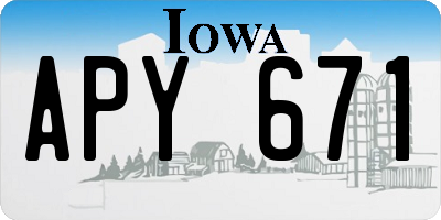 IA license plate APY671
