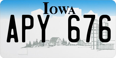 IA license plate APY676