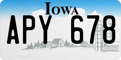 IA license plate APY678