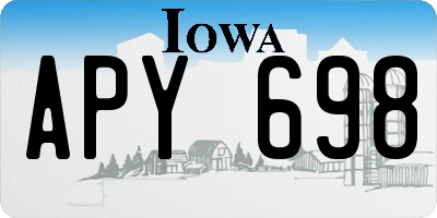 IA license plate APY698