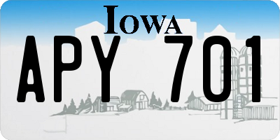 IA license plate APY701