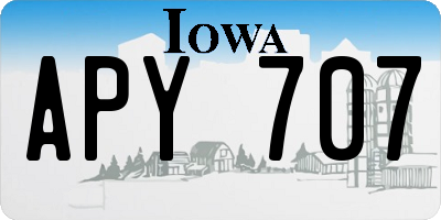 IA license plate APY707