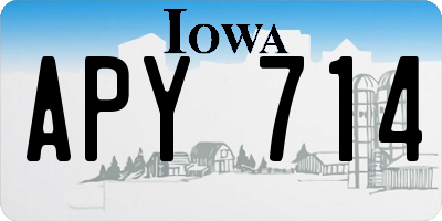 IA license plate APY714