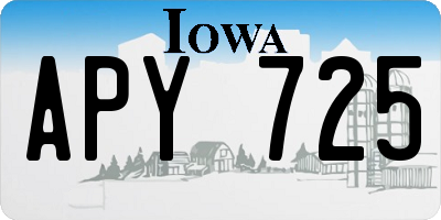 IA license plate APY725