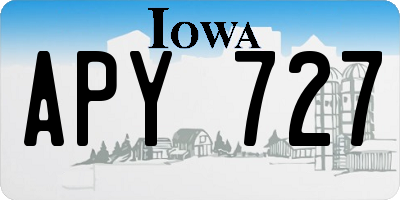 IA license plate APY727