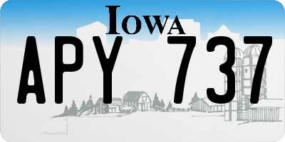 IA license plate APY737