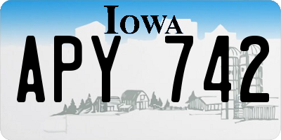 IA license plate APY742