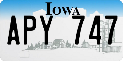 IA license plate APY747