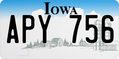 IA license plate APY756