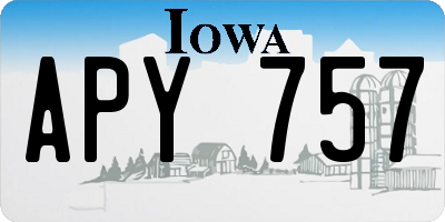 IA license plate APY757