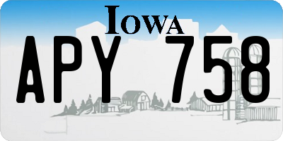 IA license plate APY758