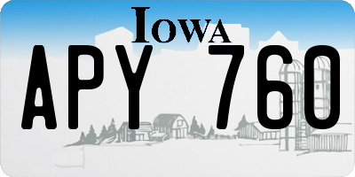 IA license plate APY760
