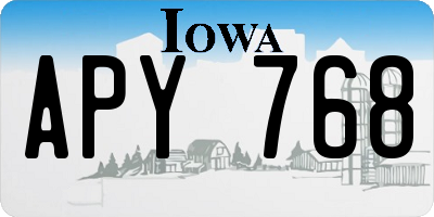 IA license plate APY768
