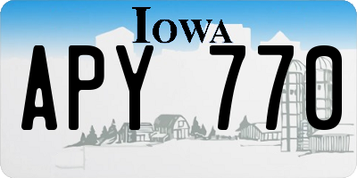 IA license plate APY770
